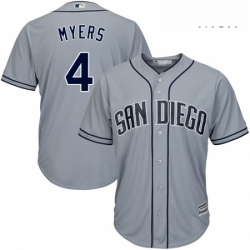 Mens Majestic San Diego Padres 4 Wil Myers Replica Grey Road Cool Base MLB Jersey