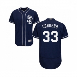 Mens San Diego Padres 33 Franchy Cordero Navy Blue Alternate Flex Base Authentic Collection Baseball Jersey