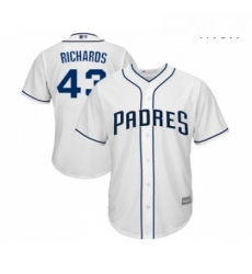 Mens San Diego Padres 43 Garrett Richards Replica White Home Cool Base Baseball Jersey 