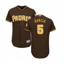 Mens San Diego Padres 5 Greg Garcia Brown Alternate Flex Base Authentic Collection Baseball Jersey