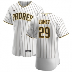 San Diego Padres 29 Dinelson Lamet Men Nike White Brown Home 2020 Authentic Player Jersey