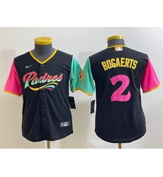 Women San Diego Padres 2 Xander Bogaerts Black City Connect Stitched Baseball Jersey  Run Small