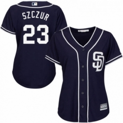 Womens Majestic San Diego Padres 23 Matt Szczur Authentic Navy Blue Alternate 1 Cool Base MLB Jersey 