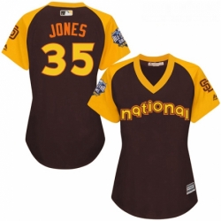 Womens Majestic San Diego Padres 35 Randy Jones Authentic Brown 2016 All Star National League BP Cool Base Cool Base MLB Jersey