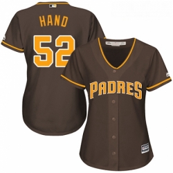 Womens Majestic San Diego Padres 52 Brad Hand Authentic Brown Alternate Cool Base MLB Jersey 