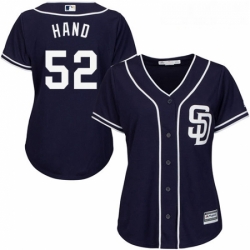 Womens Majestic San Diego Padres 52 Brad Hand Replica Navy Blue Alternate 1 Cool Base MLB Jersey 