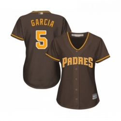 Womens San Diego Padres 5 Greg Garcia Replica Brown Alternate Cool Base Baseball Jersey 