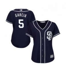 Womens San Diego Padres 5 Greg Garcia Replica Navy Blue Alternate 1 Cool Base Baseball Jersey 