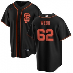 Men San Francisco Giants 62 Logan Webb Black Cool Base Stitched Jersey