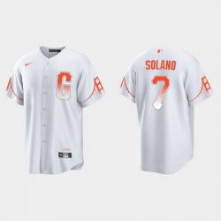 Men San Francisco Giants 7 Donovan Solano Men 2021 City Connect White Fan Version Jersey