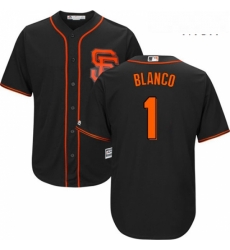 Mens Majestic San Francisco Giants 1 Gregor Blanco Replica Black Alternate Cool Base MLB Jersey 