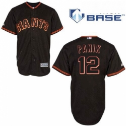 Mens Majestic San Francisco Giants 12 Joe Panik Authentic Black New Cool Base MLB Jersey