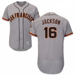 Mens Majestic San Francisco Giants 16 Austin Jackson Grey Road Flex Base Authentic Collection MLB Jersey