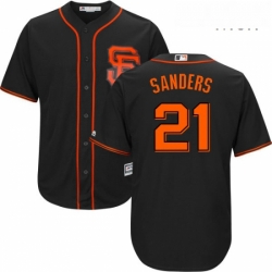 Mens Majestic San Francisco Giants 21 Deion Sanders Replica Black Alternate Cool Base MLB Jersey