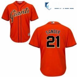 Mens Majestic San Francisco Giants 21 Deion Sanders Replica Orange Alternate Cool Base MLB Jersey