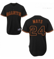 Mens Majestic San Francisco Giants 24 Willie Mays Authentic Black Fashion MLB Jersey