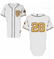 Mens Majestic San Francisco Giants 28 Buster Posey Authentic CreamGold No MLB Jersey