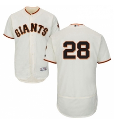 Mens Majestic San Francisco Giants 28 Buster Posey Cream Home Flex Base Authentic Collection MLB Jersey