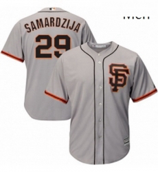 Mens Majestic San Francisco Giants 29 Jeff Samardzija Replica Grey Road 2 Cool Base MLB Jersey