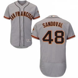 Mens Majestic San Francisco Giants 48 Pablo Sandoval Grey Flexbase Authentic Collection MLB Jersey