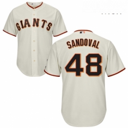 Mens Majestic San Francisco Giants 48 Pablo Sandoval Replica Cream Home Cool Base MLB Jersey 