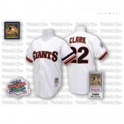 Mens Mitchell and Ness San Francisco Giants 22 Will Clark Authentic White Throwback MLB Jersey