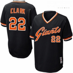 Mens Mitchell and Ness San Francisco Giants 22 Will Clark Replica Black Throwback MLB Jersey