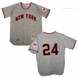 Mens Mitchell and Ness San Francisco Giants 24 Willie Mays Replica Grey 1951 Throwback MLB Jersey