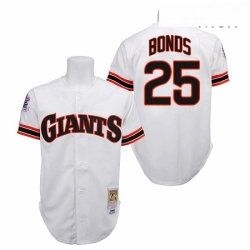 Mens Mitchell and Ness San Francisco Giants 25 Barry Bonds Authentic White 1989 Throwback MLB Jersey