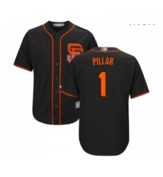 Mens San Francisco Giants 1 Kevin Pillar Replica Black Alternate Cool Base Baseball Jersey 