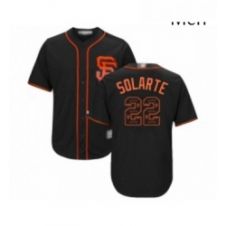 Mens San Francisco Giants 22 Yangervis Solarte Authentic Black Team Logo Fashion Cool Base Baseball Jersey 