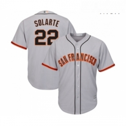 Mens San Francisco Giants 22 Yangervis Solarte Replica Grey Road Cool Base Baseball Jersey 