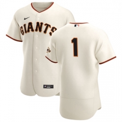 San Francisco Giants 1 Mauricio Dubon Men Nike Cream Home 2020 Authentic Player MLB Jersey