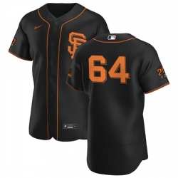 San Francisco Giants 64 Shaun Anderson Men Nike Black Alternate 2020 Authentic 20 at 24 Patch Player MLB Jersey