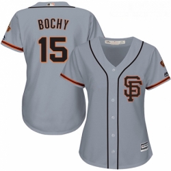 Womens Majestic San Francisco Giants 15 Bruce Bochy Authentic Grey Road 2 Cool Base MLB Jersey