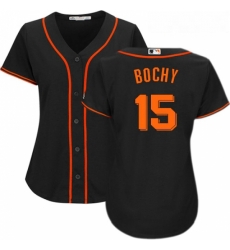 Womens Majestic San Francisco Giants 15 Bruce Bochy Replica Black Alternate Cool Base MLB Jersey