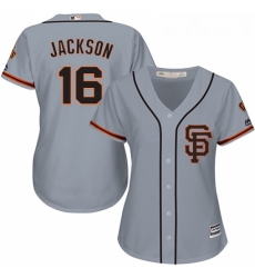 Womens Majestic San Francisco Giants 16 Austin Jackson Authentic Grey Road 2 Cool Base MLB Jersey 