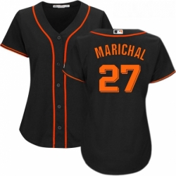 Womens Majestic San Francisco Giants 27 Juan Marichal Authentic Black Alternate Cool Base MLB Jersey