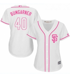 Womens Majestic San Francisco Giants 40 Madison Bumgarner Authentic White Fashion Cool Base MLB Jersey