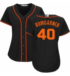 Womens Majestic San Francisco Giants 40 Madison Bumgarner Replica Black Alternate Cool Base MLB Jersey