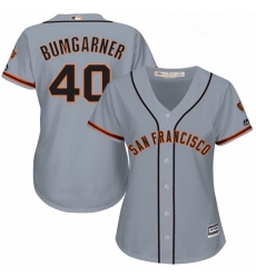 Womens Majestic San Francisco Giants 40 Madison Bumgarner Replica Grey Road Cool Base MLB Jersey