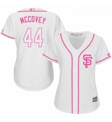 Womens Majestic San Francisco Giants 44 Willie McCovey Replica White Fashion Cool Base MLB Jersey