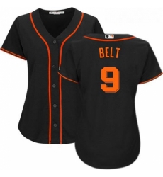 Womens Majestic San Francisco Giants 9 Brandon Belt Authentic Black Alternate Cool Base MLB Jersey