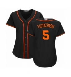 Women's San Francisco Giants #5 Mike Yastrzemski Authentic Black Alternate Cool Base Baseball Player Jersey