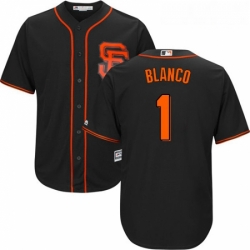 Youth Majestic San Francisco Giants 1 Gregor Blanco Replica Black Alternate Cool Base MLB Jersey 