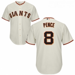 Youth Majestic San Francisco Giants 8 Hunter Pence Authentic Cream Home Cool Base MLB Jersey