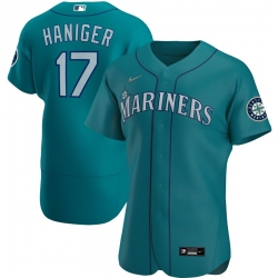 Men Seattle Mariners 17 Mitch Haniger Men Nike Aqua Alternate 2020 Flex Base Player MLB Jersey