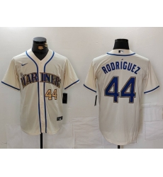 Men Seattle Mariners 44 Julio Rodriguez Cream Cool Base Stitched Jersey