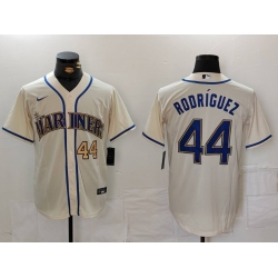 Men Seattle Mariners 44 Julio Rodriguez Cream Cool Base Stitched Jersey