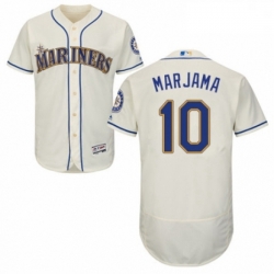 Mens Majestic Seattle Mariners 10 Mike Marjama Cream Alternate Flex Base Authentic Collection MLB Jersey